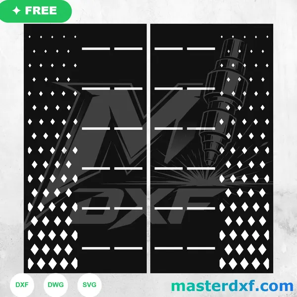 Perforated Diamond Dot DXF Panel for CNC Privacy Screens DXF File